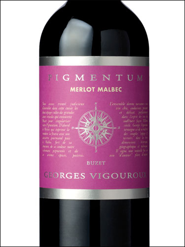 фото Georges Vigouroux Pigmentum Merlot Malbec Buzet AOC Жорж Вигуру Пигментум Мерло Мальбек Бюзе Франция вино красное