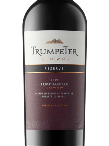 фото Rutini Wines Trumpeter Reserve Tempranillo Рутини Вайнс Трумпетер Резерв Темпранильо Аргентина вино красное