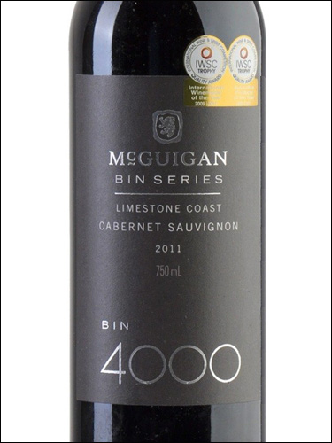 фото McGuigan BIN 4000 Cabernet Sauvignon Limestone Coast МакГиган Бин 4000 Каберне Совиньон Лаймстон Кос Австралия вино красное
