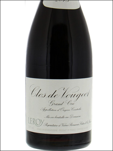 фото Domaine Leroy Clos de Vougeot Grand Cru AOC Домен Леруа Кло де Вужо Гран Крю Франция вино красное