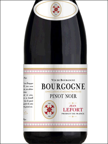 фото Jean Lefort Pinot Noir Bourgogne AOP Жан Лефор Пино Нуар Бургонь Франция вино красное