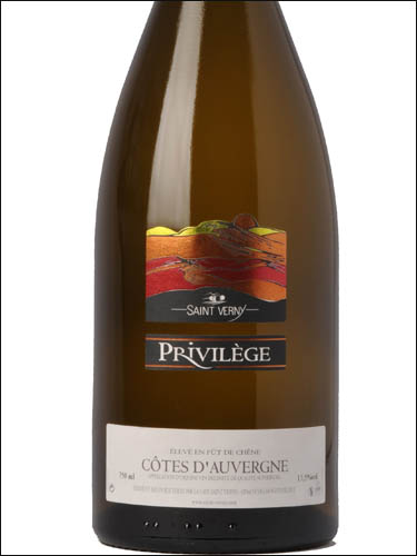 фото Saint Verny Privilуge blanc Cotes d'Auvergne AOC Сен Верни Привилиж блан Кот д'Овернь Франция вино белое