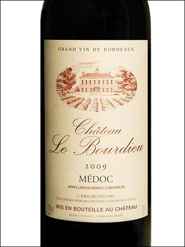 фото Chateau Le Bourdieu Medoc AOC Шато ле Бурдье Медок Франция вино красное