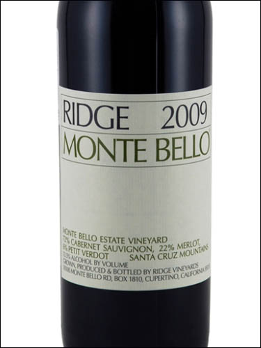 фото Ridge Vineyards Monte Bello Ридж Виньярдс Монте Белло США вино красное