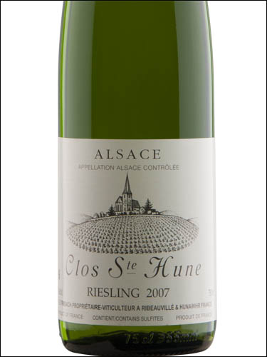 фото Trimbach Riesling Clos Sainte Hune Alsace AOC Тримбах Рислинг Кло Сент Ун Эльзас Франция вино белое