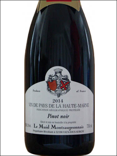 фото Le Muid Montsaugeonnais Pinot Noir Haute-Marne IGP Ле Мюи Монсожене Пино Нуар От-Марн Франция вино красное
