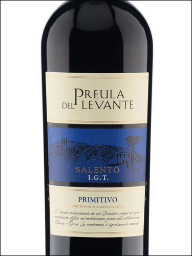 фото Preula del Levante Primitivo Salento IGT Преула дель Леванте Примитиво Саленто ИГТ Италия вино красное