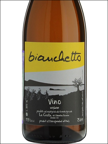 фото Le Coste Bianchetto Ле Косте Бьянкетто Италия вино белое