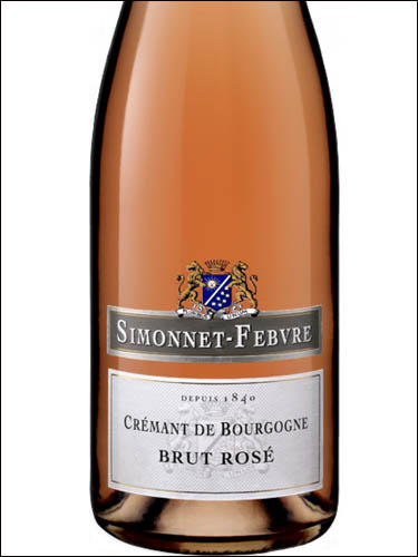 фото Simonnet-Febvre Brut Rose Cremant de Bourgogne AOC Симонне-Февр Брют Розе Креман де Бургонь Франция вино розовое
