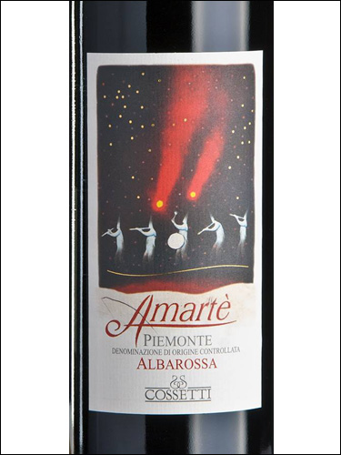 фото Cossetti Amarte Piemonte Albarossa DOC Коссетти Амарте Пьемонте Альбаросса Италия вино красное