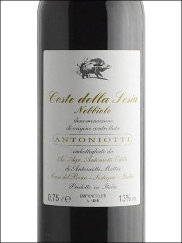 фото Antoniotti Nebbiolo Coste della Sesia DOC Антониотти Неббиоло Косте делла Сезия Италия вино красное