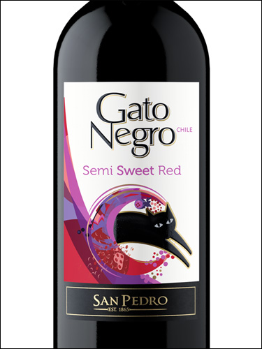 фото San Pedro Gato Negro Semi Sweet Red Central Valley DO Сан Педро Гато Негро полусладкое красное Чили вино красное