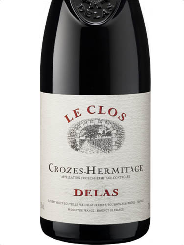 фото Delas Le Clos Crozes-Hermitage Rouge AOC Делас Ле Кло Кроз-Эрмитаж Руж Франция вино красное