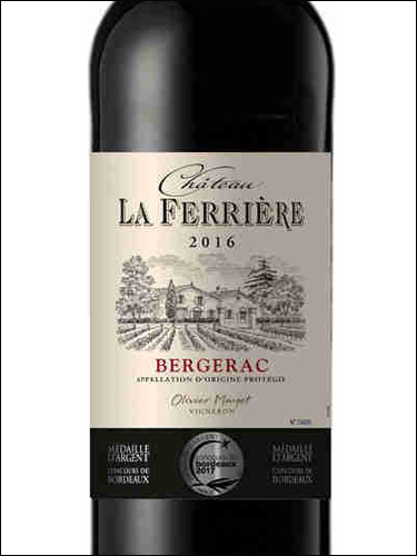 фото Chateau La Ferriere Bergerac Rouge AOC Шато Ла Феррьер Бержерак Руж Франция вино красное