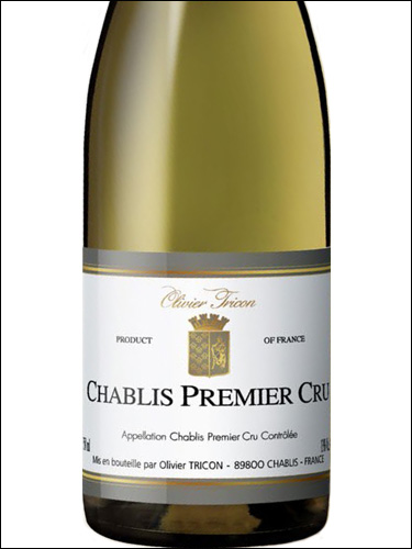 фото Olivier Tricon Chablis Premier Cru AOC Оливье Трикон Шабли Премье Крю Франция вино белое