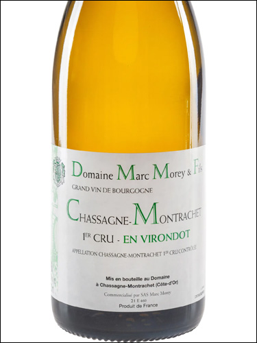 фото Domaine Marc Morey & Fils Chassagne-Montrachet Premier Cru Virondot AOC Домен Марк Море э Фис Шассань-Монраше Премье Крю Вирондо Франция вино белое