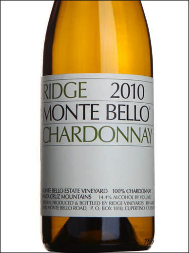 фото Ridge Vineyards Monte Bello Chardonnay Ридж Виньярдс Монте Белло Шардоне США вино белое