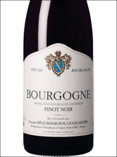 фото Domaine Regis Rossignol-Changarnier Pinot Noir Bourgogne AOC Домен Режи Россиньоль-Шангарнье Пино Нуар Бургонь Франция вино красное