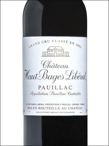 фото Chateau Haut-Bages Liberal 5-eme Grand Cru Classe Pauillac AOC Шато О-Баж Либераль Пойяк Франция вино красное