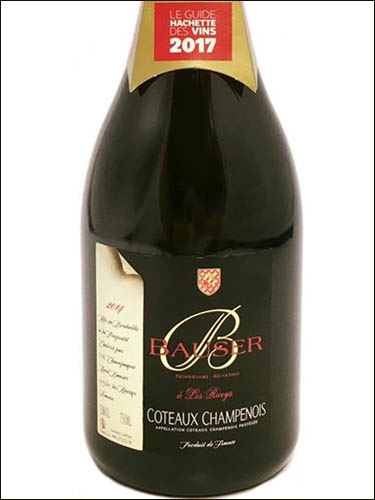 фото Champagne Bauser Rouge Coteaux Champenois AOP Шампань Бозер Руж Кото Шампенуа Франция вино красное