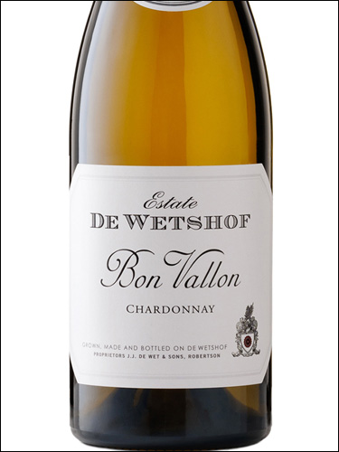 фото De Wetshof Estate Bon Vallon Chardonnay Де Ветсхоф Эстейт Бон Валлон Шардоне ЮАР вино белое