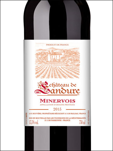 фото Chateau de Landure Minervois AOP Шато де Ландюр Минервуа Франция вино красное