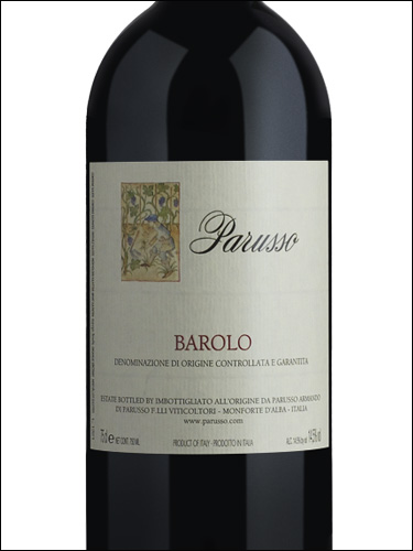 фото Parusso Barolo DOCG Паруссо Бароло Италия вино красное