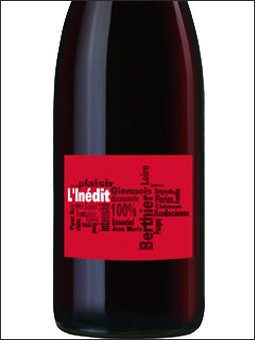 фото L'Inedit Coteaux du Giennois Rouge AOC Л'Инеди Кото дю Жьенуа Руж Франция вино красное