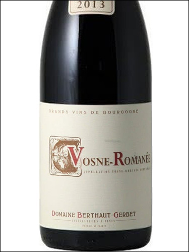фото Domaine Berthaut-Gerbet Vosne-Romanee AOC Домен Берто-Жербе Вон-Романе Франция вино красное