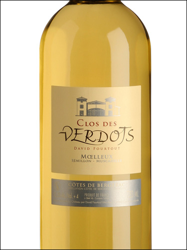 фото Clos des Verdots Cotes de Bergerac Blanc Moelleux AOC Кло де Вердо Кот де Бержерак Блан Моэлё Франция вино белое