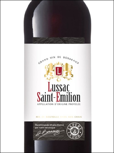 фото Expert Club Lussac Saint-Emilion AOC Эксперт Клаб Люссак Сент-Эмильон Франция вино красное