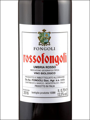фото Fongoli Rossofongoli Umbria Rosso IGT Фонголи Россофорголи Умюрия Россо Италия вино красное