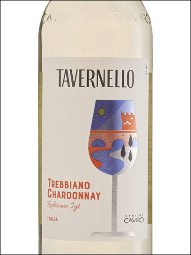 фото Tavernello Trebbiano Chardonnay Rubicone IGT Тавернелло Треббьяно - Шардоне Рубиконе Италия вино белое