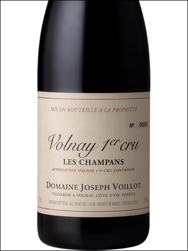 фото Domaine Joseph Voillot Volnay Premier Cru Les Champans AOC Домен Жозеф Войо Вольне Премье Крю Ле Шампан Франция вино красное