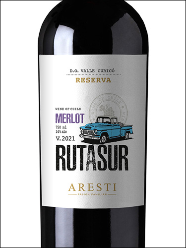 фото Aresti Ruta Sur Reserva Merlot Арести Рута Сур Резерва Мерло Чили вино красное