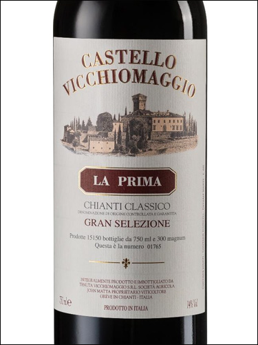 фото Castello Vicchiomaggio La Prima Chianti Classico Gran Selezione DOCG Кастелло Виккьомаджио Ла Прима Кьянти Классико Гран Селецьоне Италия вино красное