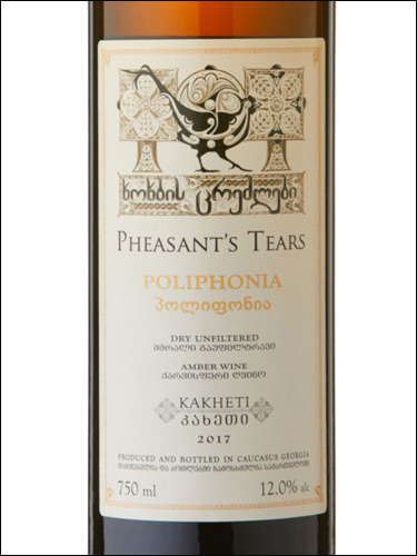 фото Pheasant's Tears Poliphonia Amber  Грузия вино белое