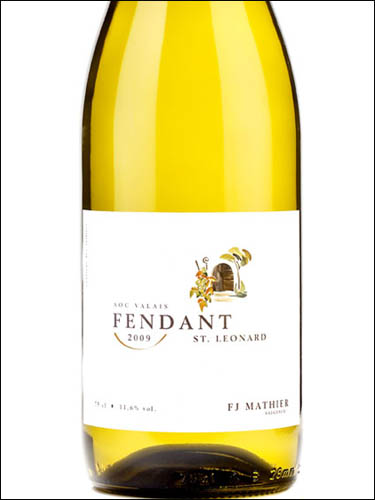 фото FJ Mathier Fendant St Leonard Valais AOC Франц-Йозеф Фандан Сен-Леонар Вале Швейцария вино белое