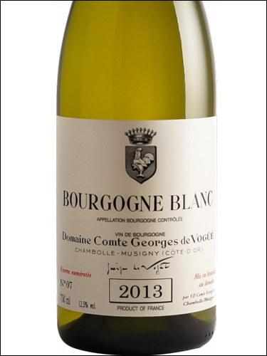 фото Domaine Comte Georges de Vogue Bourgogne Blanc AOC Домен Конт Жорж де Вог Бургонь Блан Франция вино белое