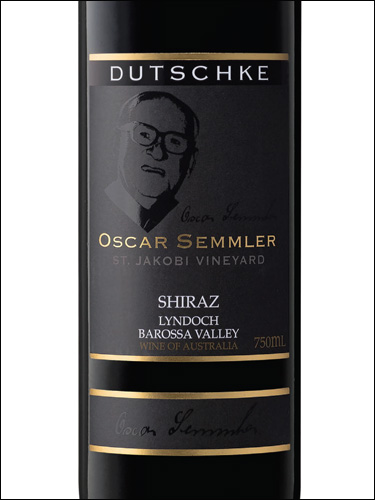 фото Dutschke Oscar Semmler Shiraz Barossa Valley Дачке Оскар Семмлер Шираз Долина Баросса Австралия вино красное