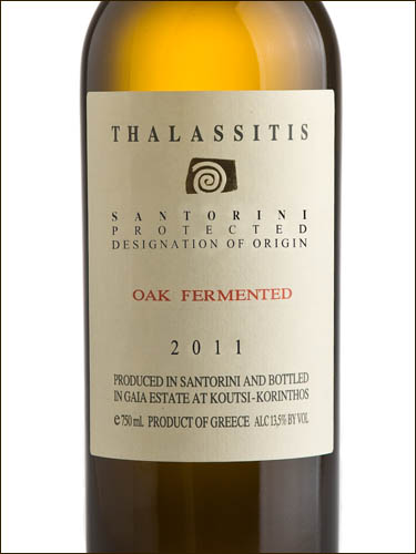 фото Gaia Wines Thalassitis OAK Fermented Santorini PDO Гея Вайнс Фаласситис Оак Ферментед Санторини Греция вино белое
