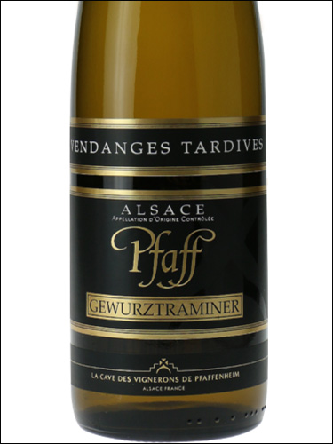 фото Pfaff Gewurztraminer Vendanges Tardives Alsace AOC Пфафф Гевюрцтраминер Вандаж Тардив Эльзас Франция вино белое