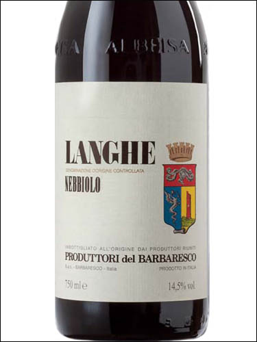фото Produttori del Barbaresco Nebbiolo Langhe DOC Продуттори дель Барбареско Неббиоло Ланге Италия вино красное