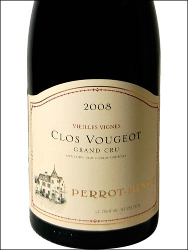фото Domaine Perrot-Minot Vieilles Vignes Clos Vougeot Grand Cru AOC Домен Перро-Мино Вьей Винь Кло Вужо Гран Крю АОС Франция вино красное