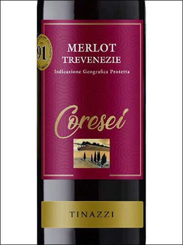 фото Tinazzi Coresei Merlot Trevenezie IGP Тинацци Корезей Мерло Тревенецие Италия вино красное