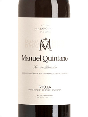фото вино Manuel Quintano Seleccion Particular Rioja DOCa 