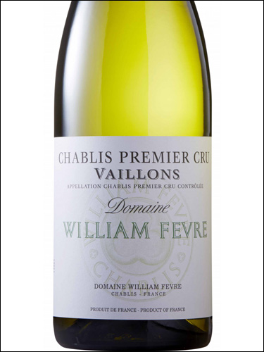 фото William Fevre Chablis Premier Cru Vaillons AOC Вильям Февр Шабли Премье Крю Вайон Франция вино красное