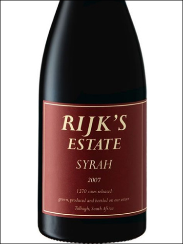 фото Rijk's Estate Syrah Рейк'c Истейт Сира ЮАР вино красное