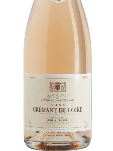 фото J. de Villaret Cremant de Loire Rose Sec AOC Ж. де Вилларе Креман де Луар Розе сек Франция вино розовое