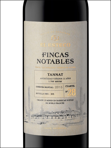 фото El Esteco Fincas Notables Tannat Эль Эстеко Финкас Нотаблес Таннат Аргентина вино красное